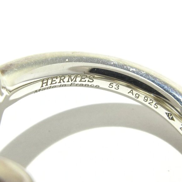 Auth HERMES Croisette - Silver 2******** Ring - Picture 3 of 7